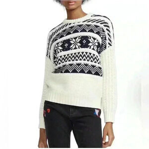 Maje Mockoon Geo Pattern Snowflake Sweater